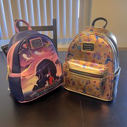 2 NWT Disney Loungefly New Backpack 2022 Peter Pan & 2025 70th Castle Mini Bag