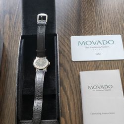 Movado  Lady's Black Face and Stainless