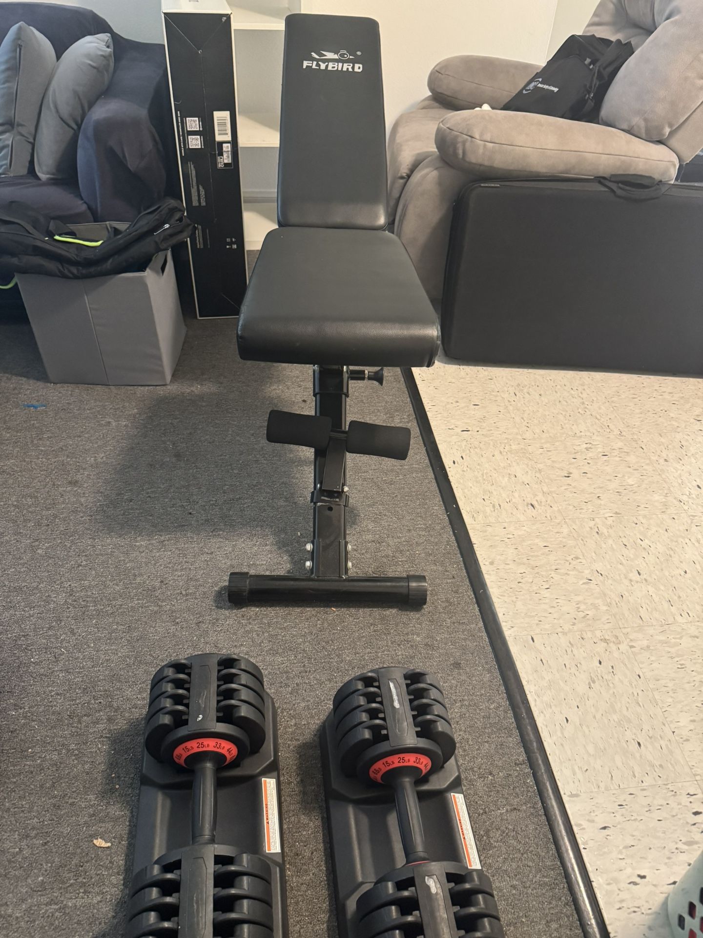 Adjustable Dumbbells And Bench