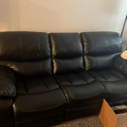 Black Leather Living Room Furniture 