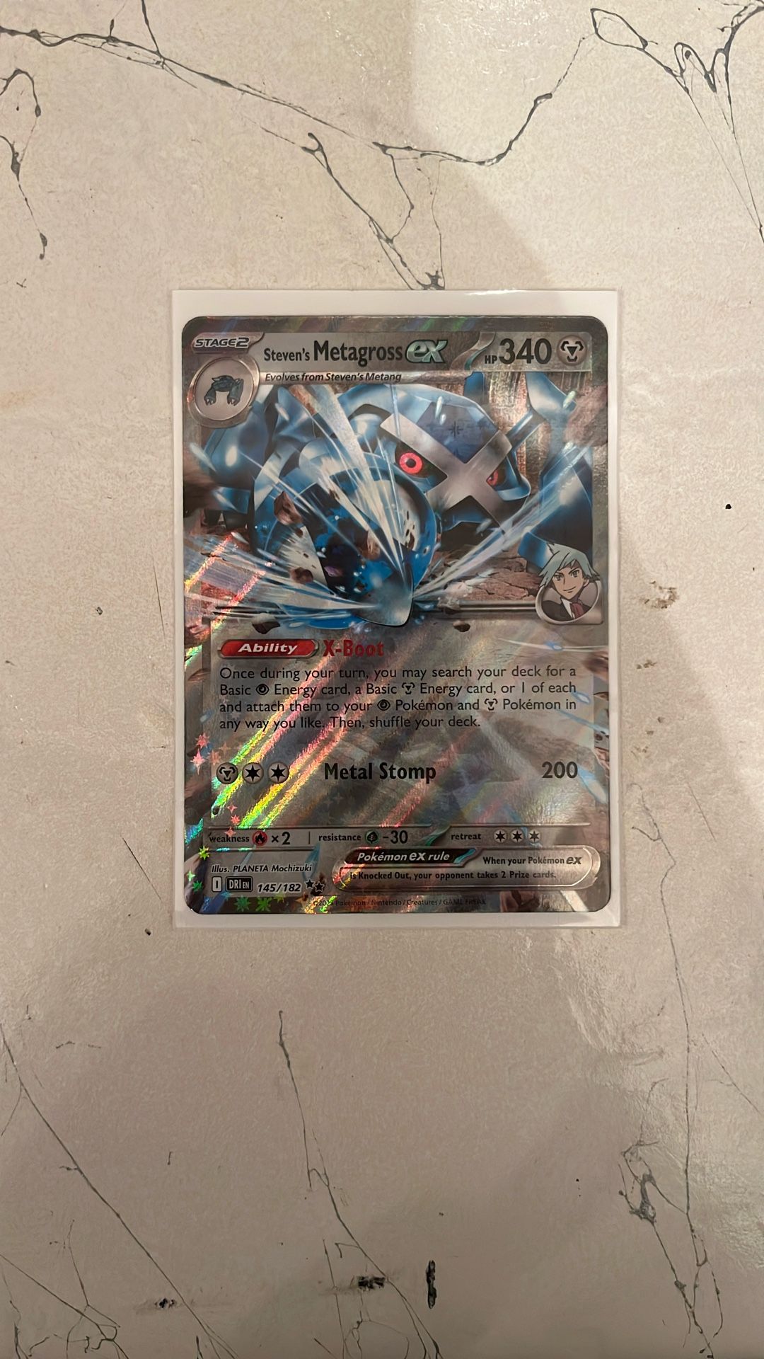 Steven's Metagross ex Pokemon • Destined Rivals Double Rare • 145/182
