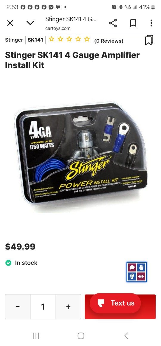 Stinger Power 4ga Instalation Kit