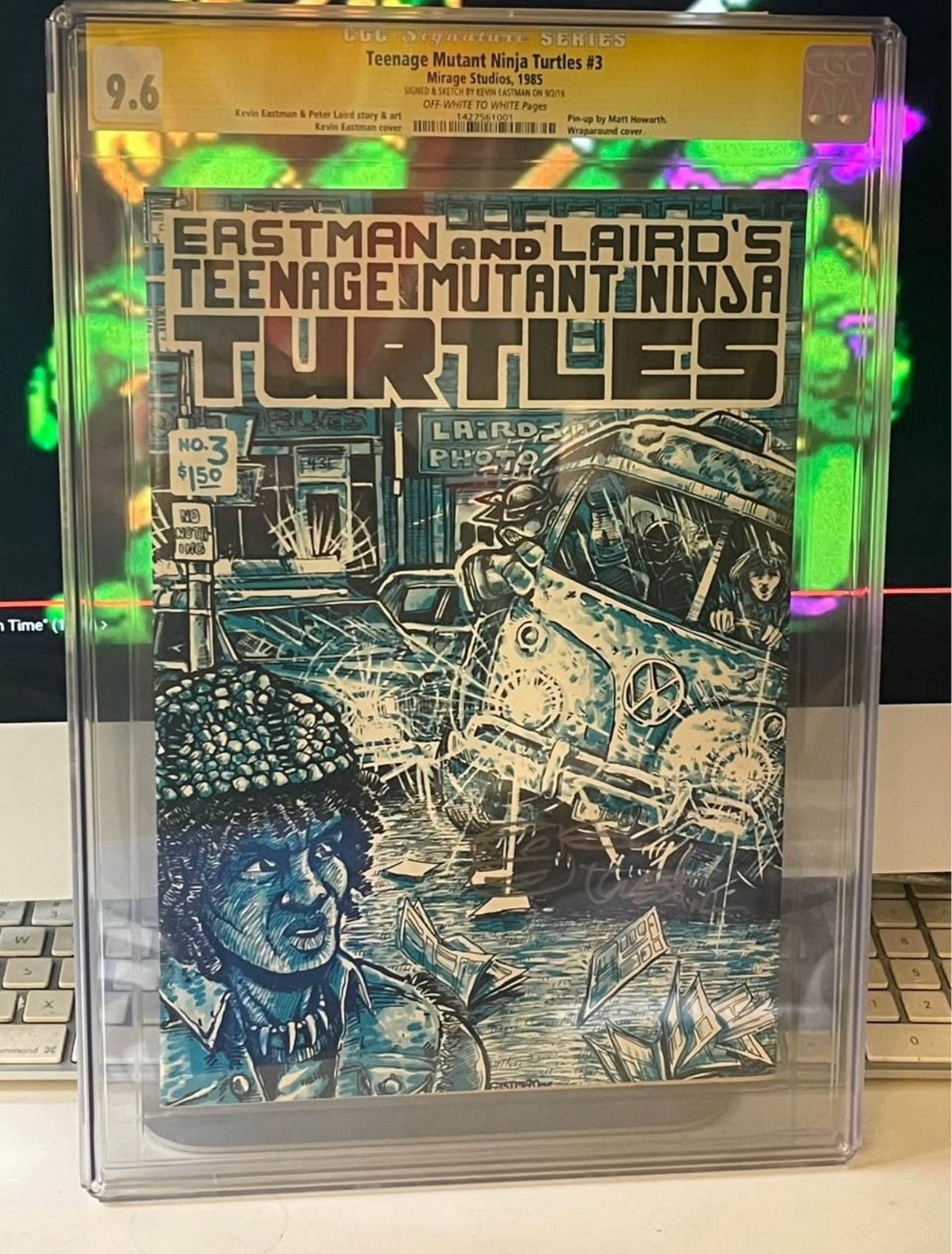 Teenage Mutant Ninja Turtles 3 Signed Eastman TMNT 9.6! CGC   It’s signed with a turtle character sketch.