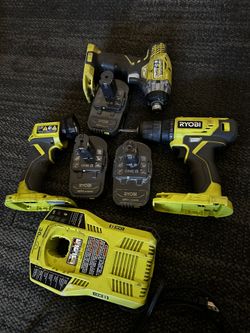Power Drill, Impact Drill, Flashlight And 3 Batteries