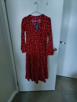 Wrap dress -Dark red