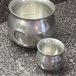 Bolivian Pewter Antique Pots