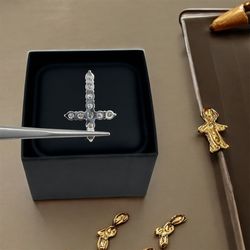 Cross Pendant In 14k White Gold