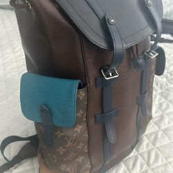 Louis Vuitton Christopher PM Backpack Brown Navy blue