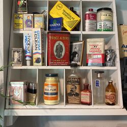 Vintage Tin Antiques (single Or All) First Aid Cologne Bathroom Vanity Items 