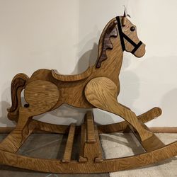 Giant Hand Crafted Wooden Rocking Horse