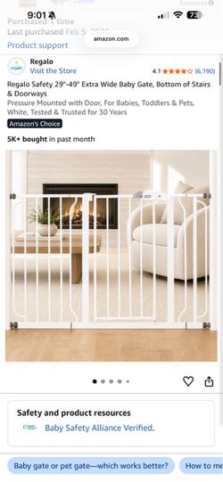 29"-49" Extra Wide Baby Gate, Bottom of Stairs & Doorways