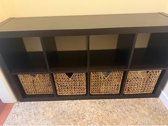 8-Cube IKEA Storage Organizer with Woven Storage Baskets