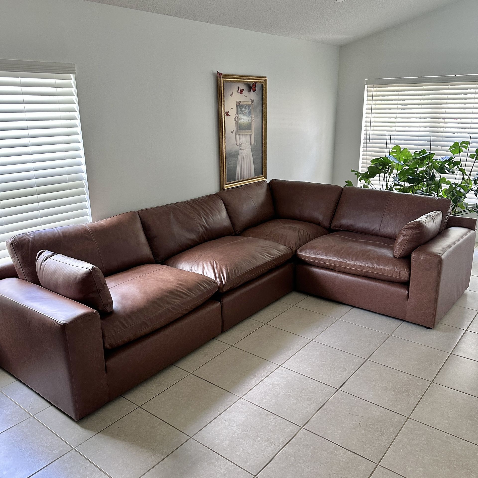 NEW Leather Cloud Couch Modular Sofa