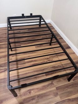 Twin bed frame and mattress