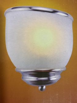 Wall Lamp Nickel and Frosted Glass 8”H x 8” Wide New