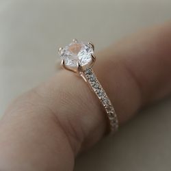 "Simple Crystal Clear Round Pure Zircon Thin Rings for Women, EVGG1458
 
 Thumbnail