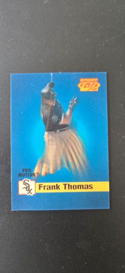 This is a 1996 Sportflix Pro Motion insert of Frank Thomas, card #7 of 20.