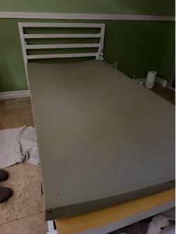 Twin bed frame and mattress