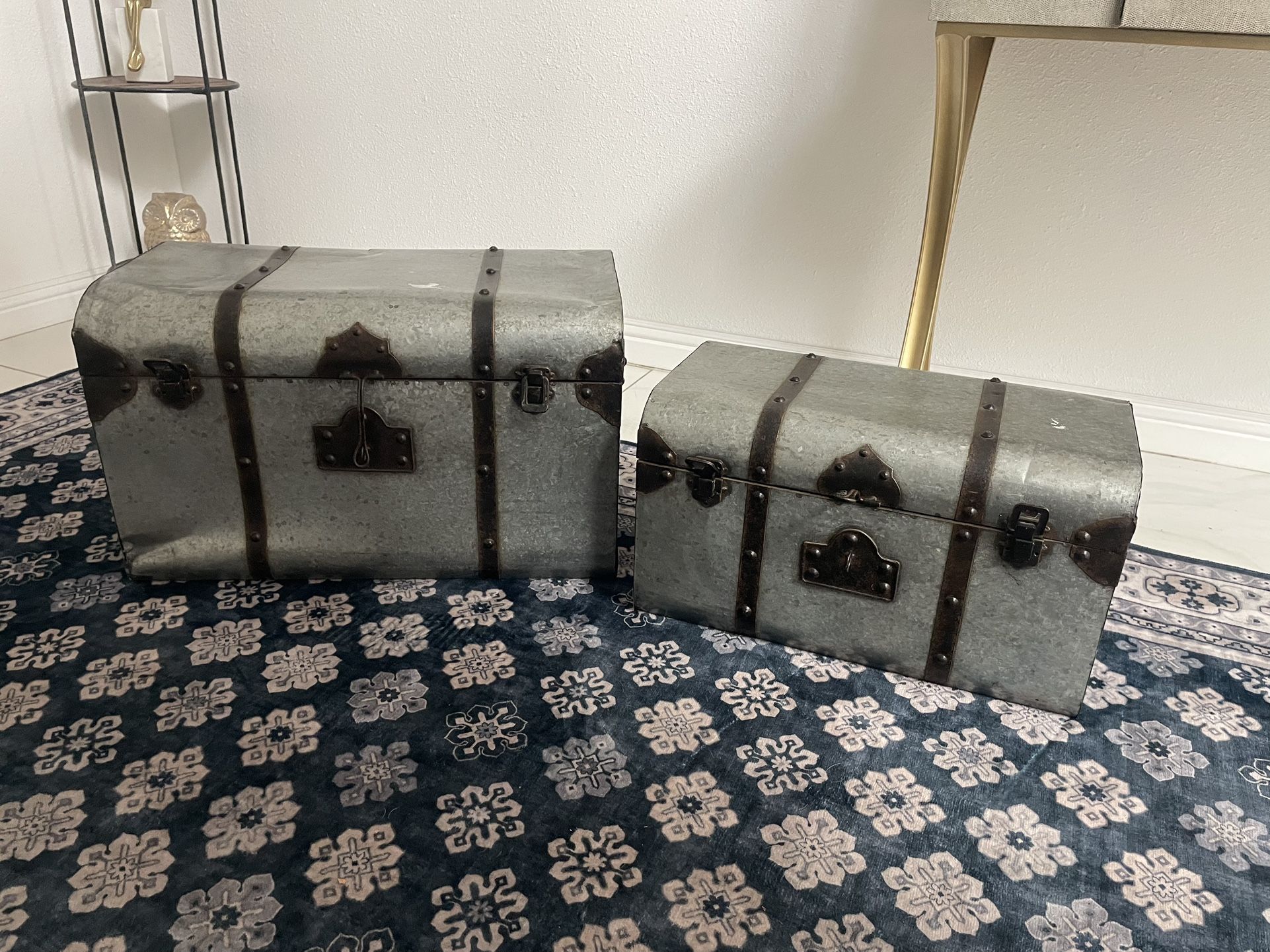 Stainless metal chest 2 pcs heavy duty look photos for measuring