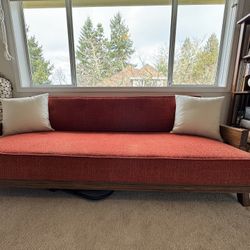 Mid-Century Modern Wood-Frame Sofa / Futon