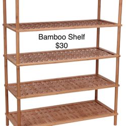 Storage Shelves- Metal + Bamboo
