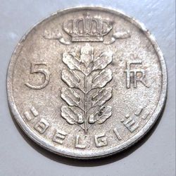 1964 BELGIUM (Belgie) Coin - 5 Francs