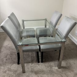 Glass Dining Table With 4 Chairs