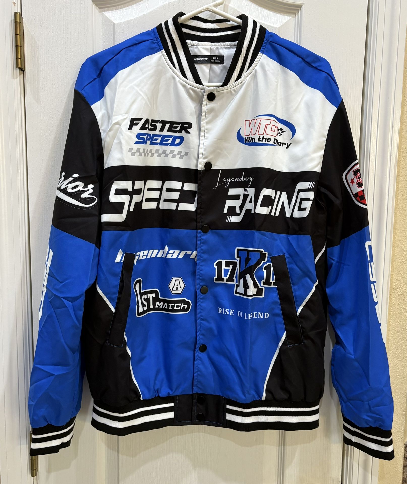 Manfinity Men’s Jacket Blue/Black/& White Size M