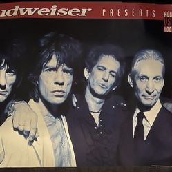 Vintage 1994 Rolling Stones Voodoo Lounge Poster US Tour Budweiser Beer 31x22 In