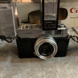 Minolta AL F 35mm Film Rangefinder Camera + Kako Mite Flash