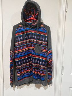 CT & HF Mens XXL Aztec Print Hoodie Southwestern Tribal Geometric Pullover Sweatshirt