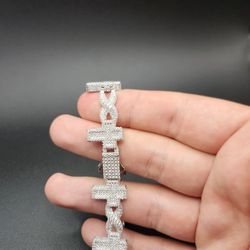 Iced Baguette Cross Bracelet 