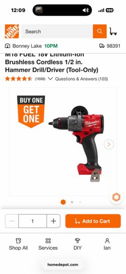 Milwaukee M18 FUEL 1/2 in. Hammer Drill/Driver
