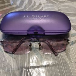 Jill Stuart Sunglasses, Rimless With Purple Lens And Case - 135 mm