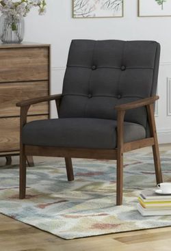 Charcoal mid-century accent chair
