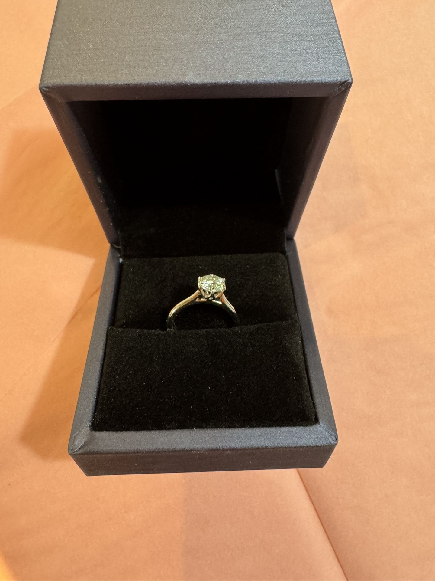 Platinum Engagement-Style Moissanite Ring – Cosmic Energy, Bright & New