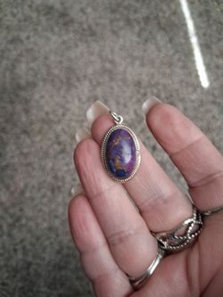 .925 sterling silver  Purple Mojave Gemstone Ring