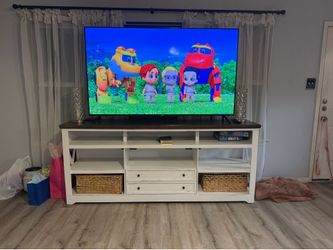 Heavy white entertainment center