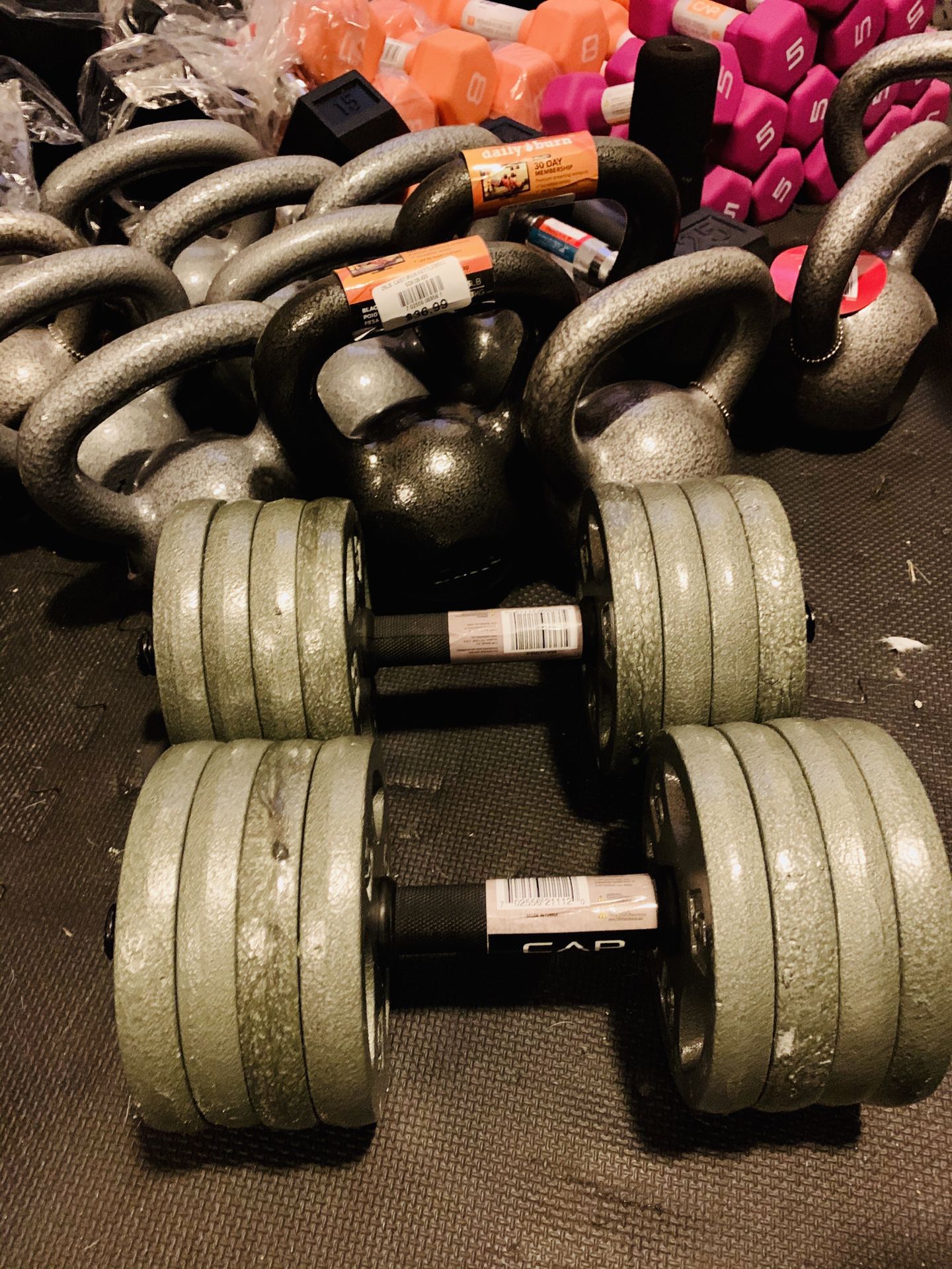 Adjustable dumbbell set 40 lb each(we make them to any size)