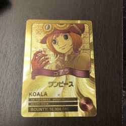 24k Gold Foil Plated One Piece Anime Card