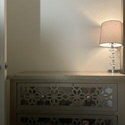 Mirrored Nightstand Dresser 