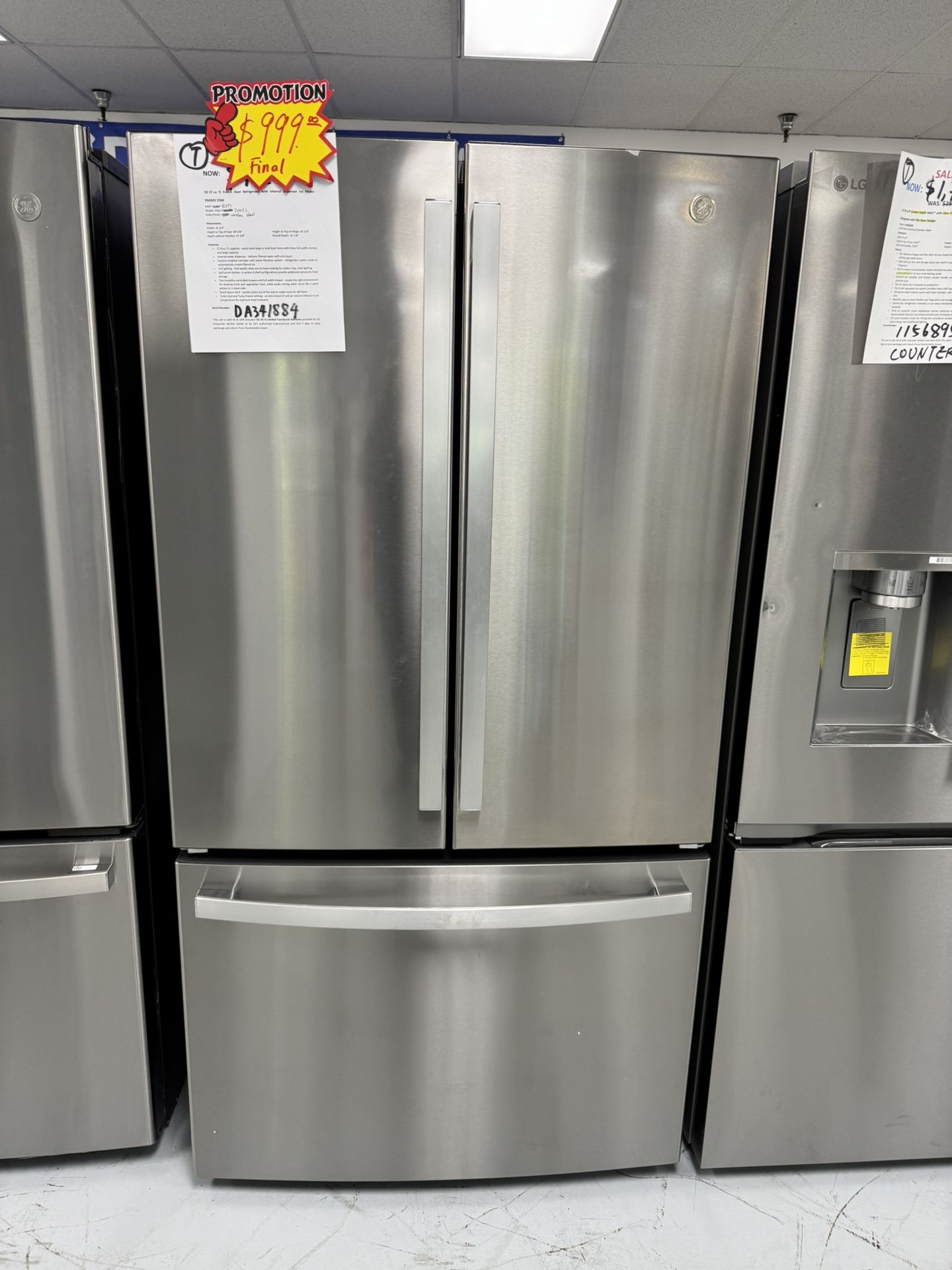 GE 27 Cu.ft French Door Refrigerator With Internal Water And Air