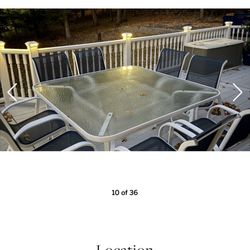Outdoor Patio Set With 8 Chairs And Umbrella 