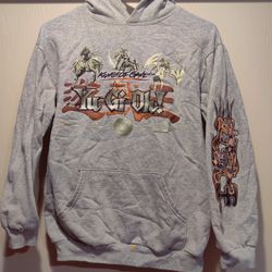 Rare Vintage YU-GI-OH King of Games 1996 Pullover Hoodie Sweatshirt 90s Grey XL