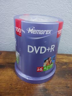 New Memorex DVD+R 100 Pack 120 min 2008 4.7 GB 16x Spindle Recordable Blank Disc