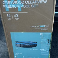 INTEX 14' X 42" CLEARVIEW PRISM FRAME ABOVE GROUND POOL - GRAYWOOD PRINT