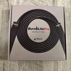 **BRAND NEW** FEECCO 1/2 lb Weighted Jump Rope for Boxing, Cardio, Crossfit Workout, Adjustable Length 8~11ft, Color Black