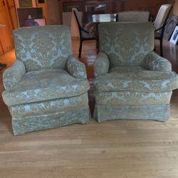 Formal Easy Chairs In Chenille Velvet