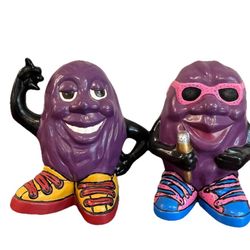 California Raisins Ceramic Figure Statue Hand Painted 7” Vintage 1980s Set 80s
