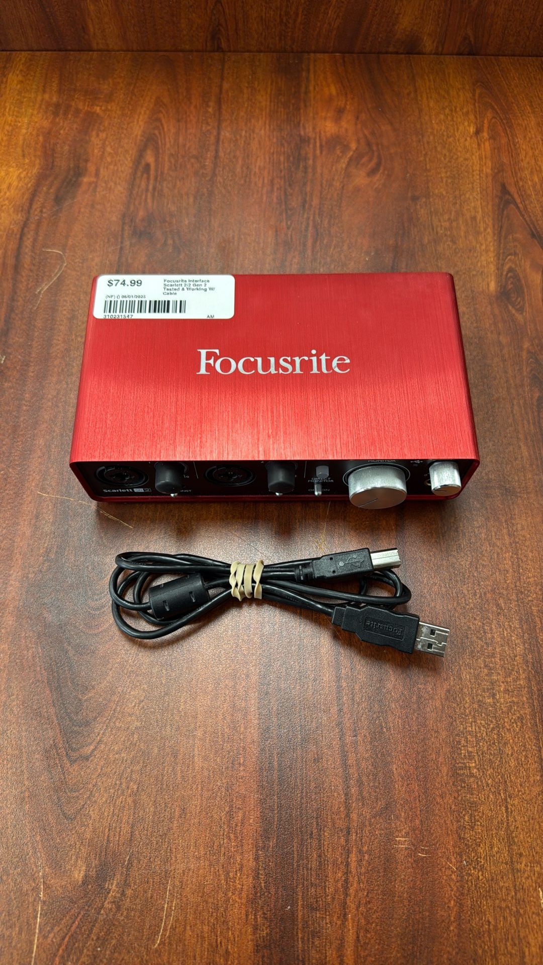 FOCUSRITE INTERFACE MODEL #SCARLETT 2i2